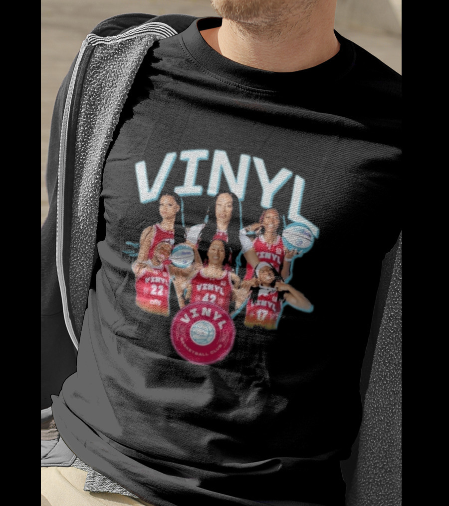 Vinyl Basketball Club Player Team Spirit With Basketball Stars T-Shirt