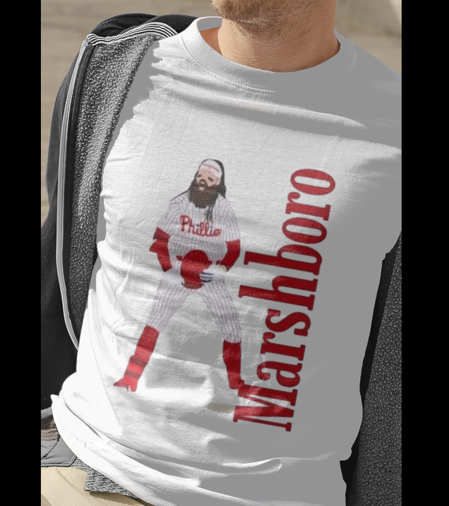 Brandon Marshboro Phillies Player Uniform Red Vertical T-Shirt