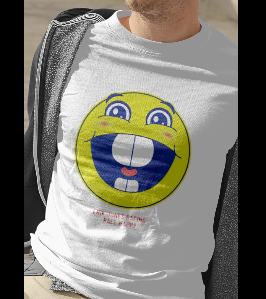 Erik Jones Racing Race Happy Yellow Smiley Face T-Shirt