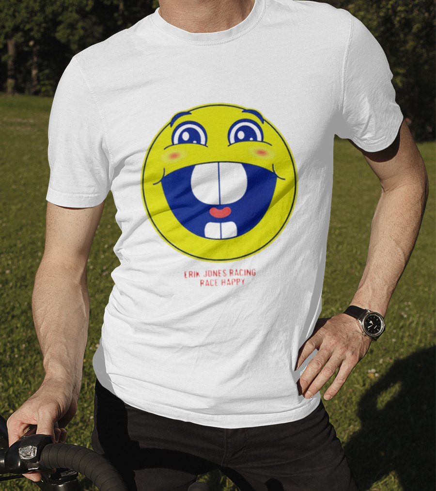 Erik Jones Racing Race Happy Yellow Smiley Face T-Shirt