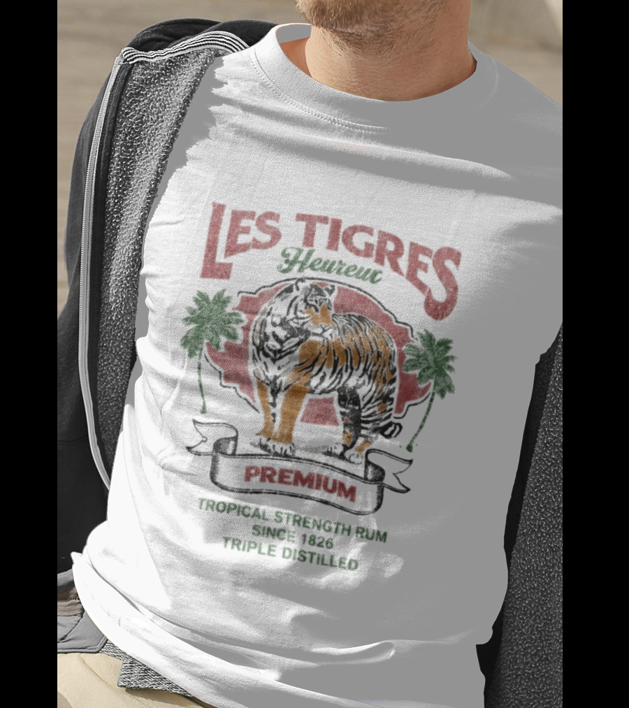 Les Tigres Premium Tropical Strength Rum Distilled Tiger T-Shirt