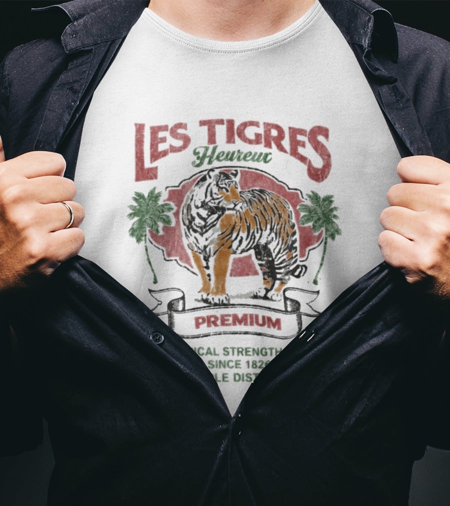 Les Tigres Premium Tropical Strength Rum Distilled Tiger T-Shirt