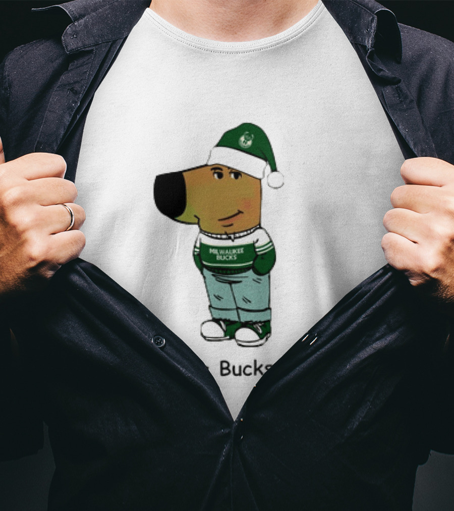Milwaukee Bucks Chill Holiday Dog Character Just A Bucks Guy T-Shirt