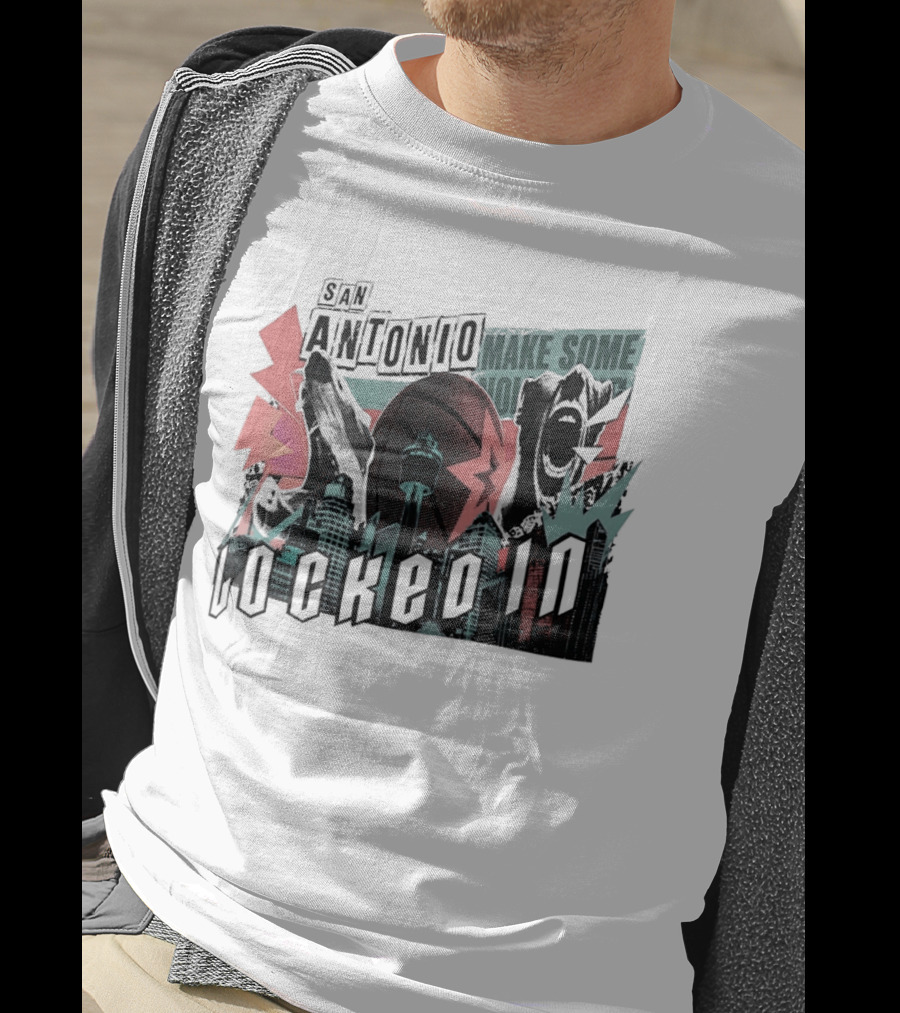 San Antonio Spurs Locked In 2026 Skyline City NBA Make Some Noise T-Shirt