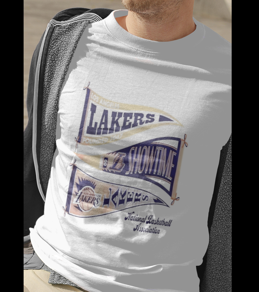 Lakers Showtime Banners Los Angeles Basketball Association T-Shirt