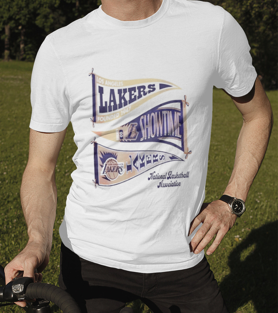 Lakers Showtime Banners Los Angeles Basketball Association T-Shirt