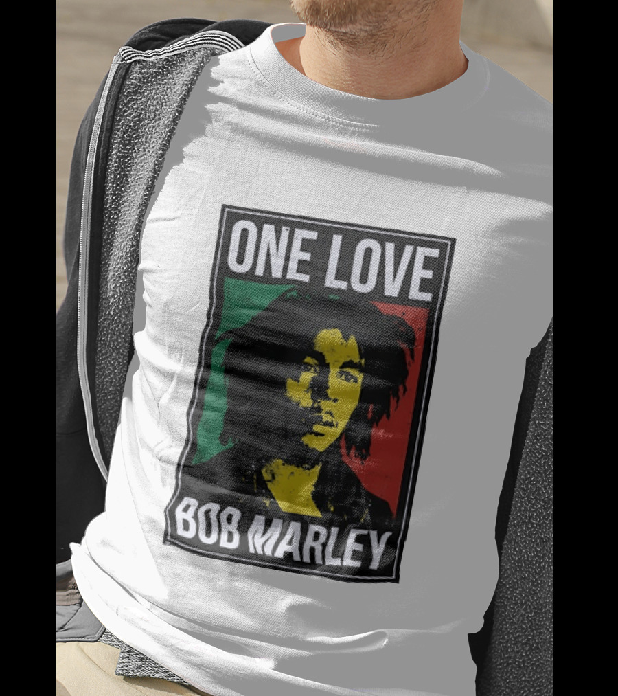 One Love Bob Marley Reggae Rastafarian Tricolor T-Shirt