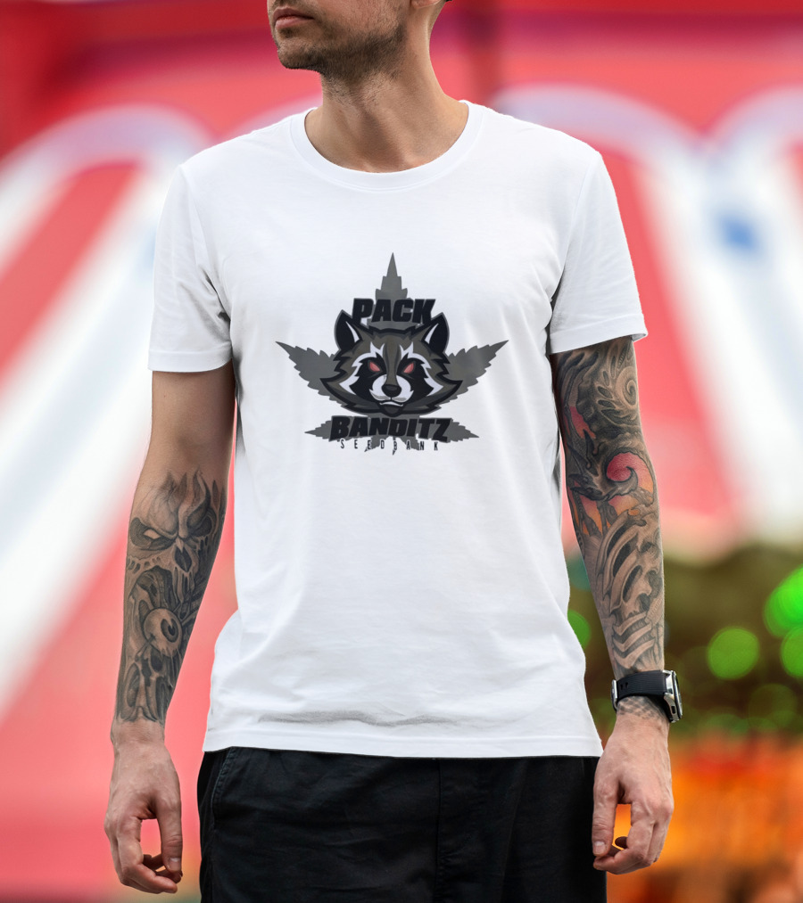 Pack Banditz Seed Bank Raccoon Weed Leaf T-Shirt