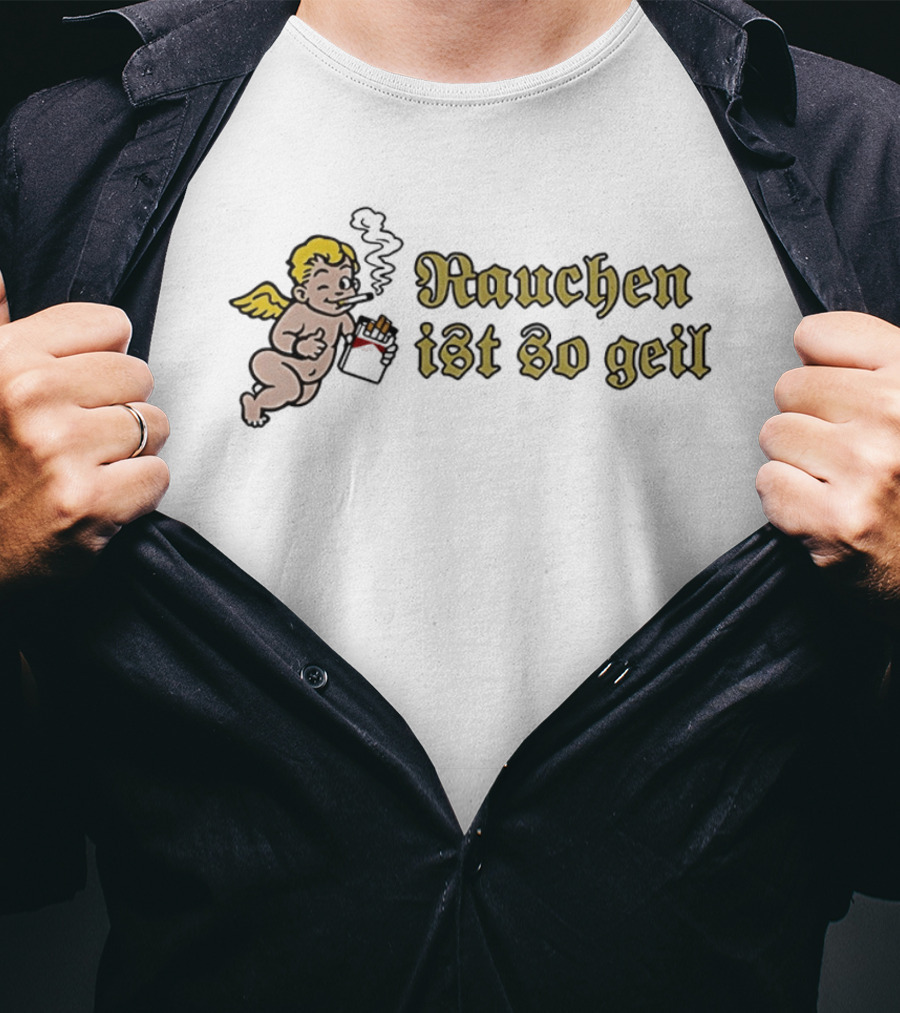 Rauchen Ist So Geil Angel With Cigarette T-Shirt