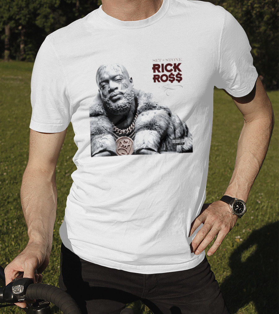 Rick Ross Set In Stone Album Cover Maybach Music Group Parental Advisory T-Shirt