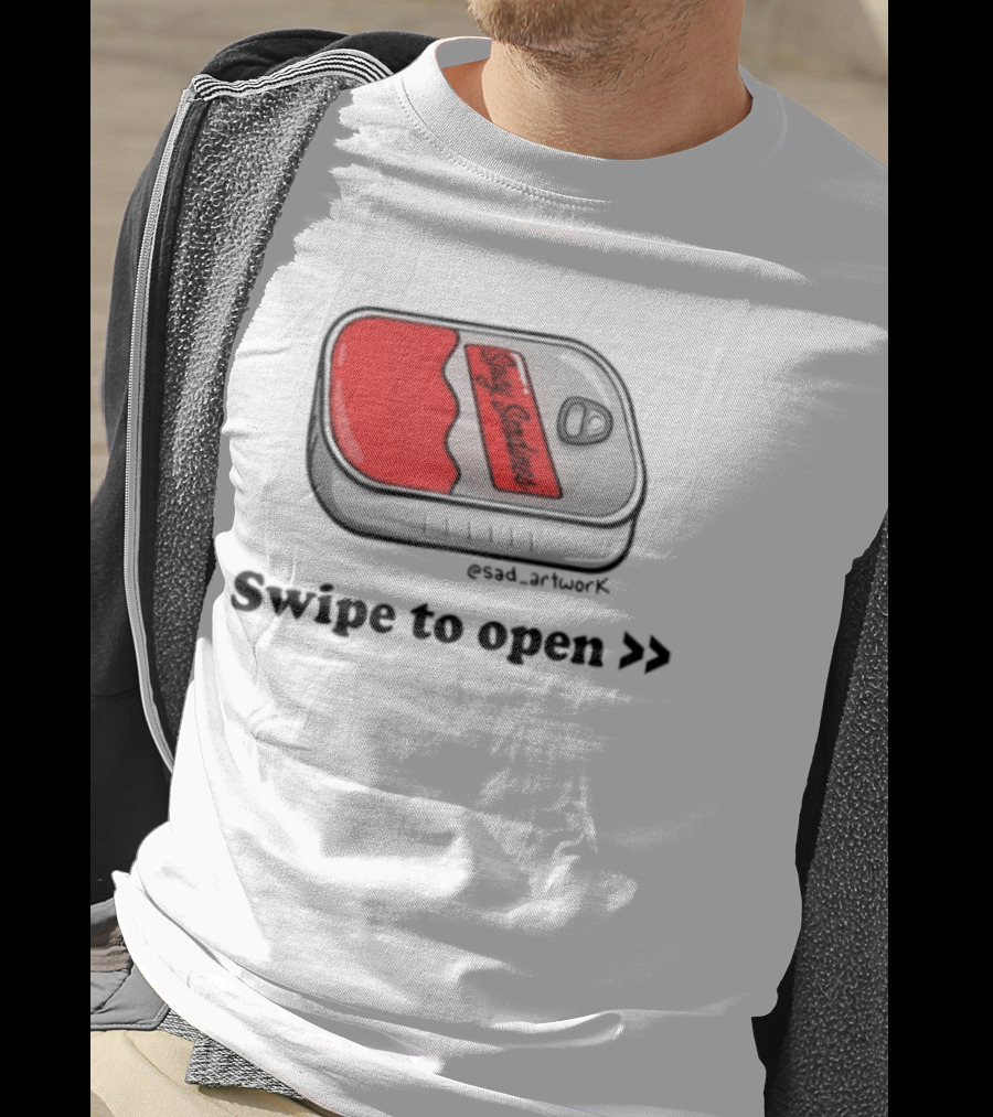 Spicy Sardines Swipe To Open Can Print T-Shirt