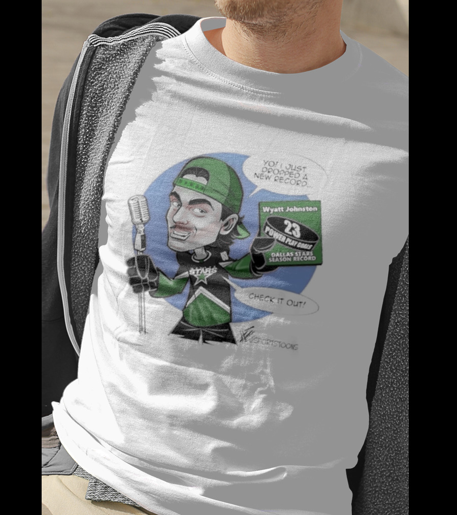 Wyatt Johnston Dallas Stars 23 Power Play Goals Celebration T-Shirt