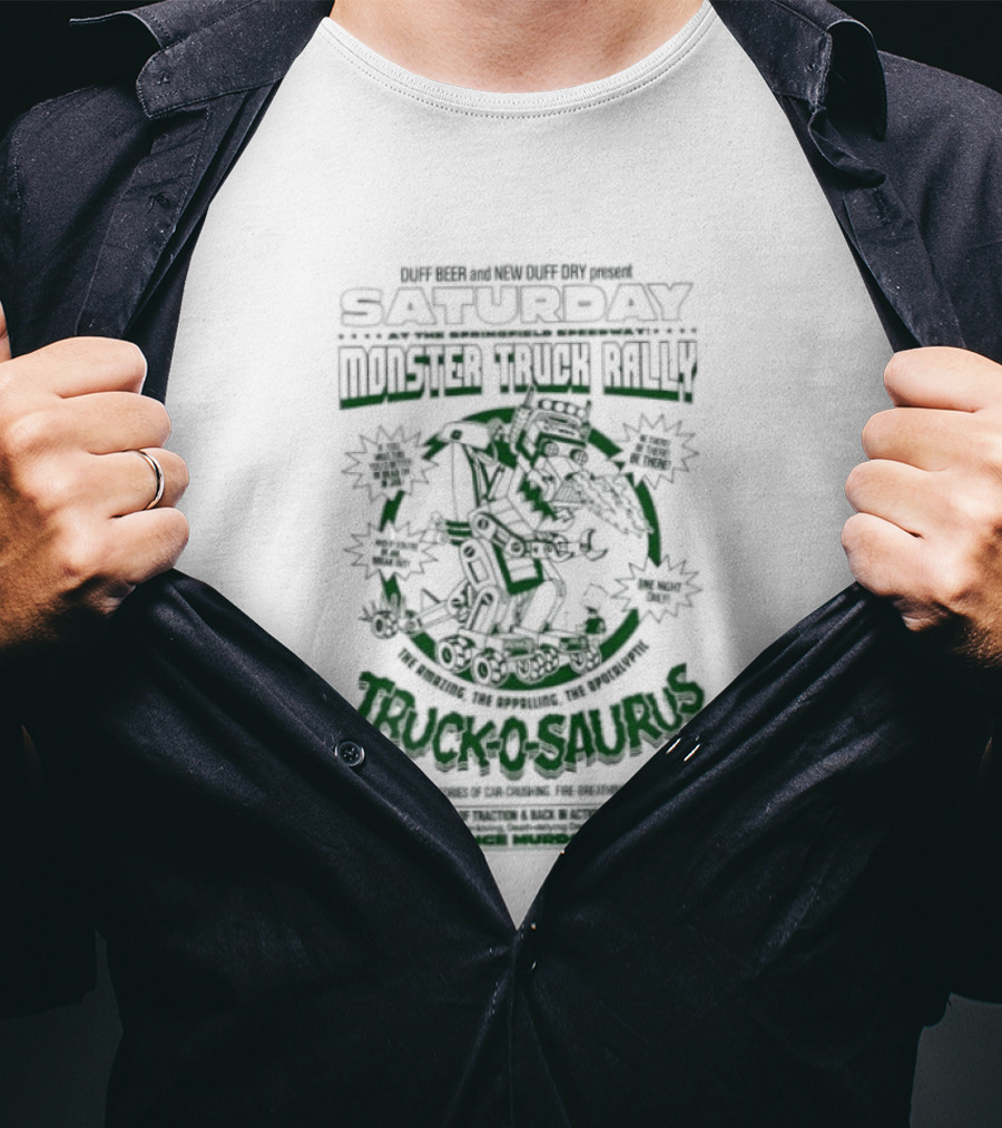 Saturday Monster Truck Rally Truck O Saurus Dinosaur Showdown T-Shirt