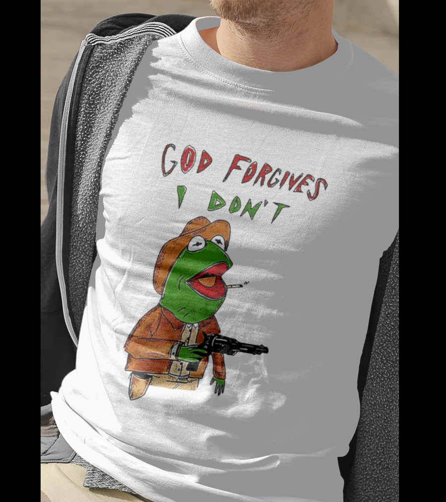 Yeehaw Kermit God Forgives I Don't Cowboy Humor T-Shirt