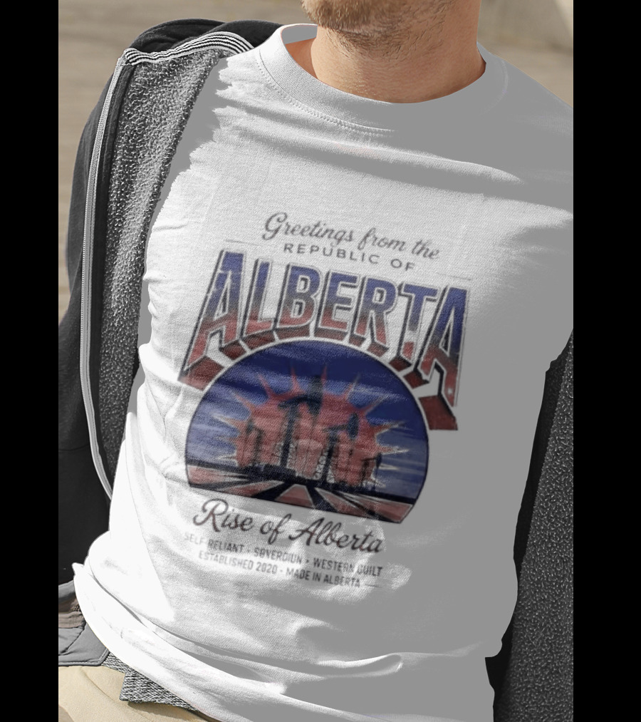 Greetings From Alberta Republic Rose Of Alberta Western Canadian Pride T-Shirt