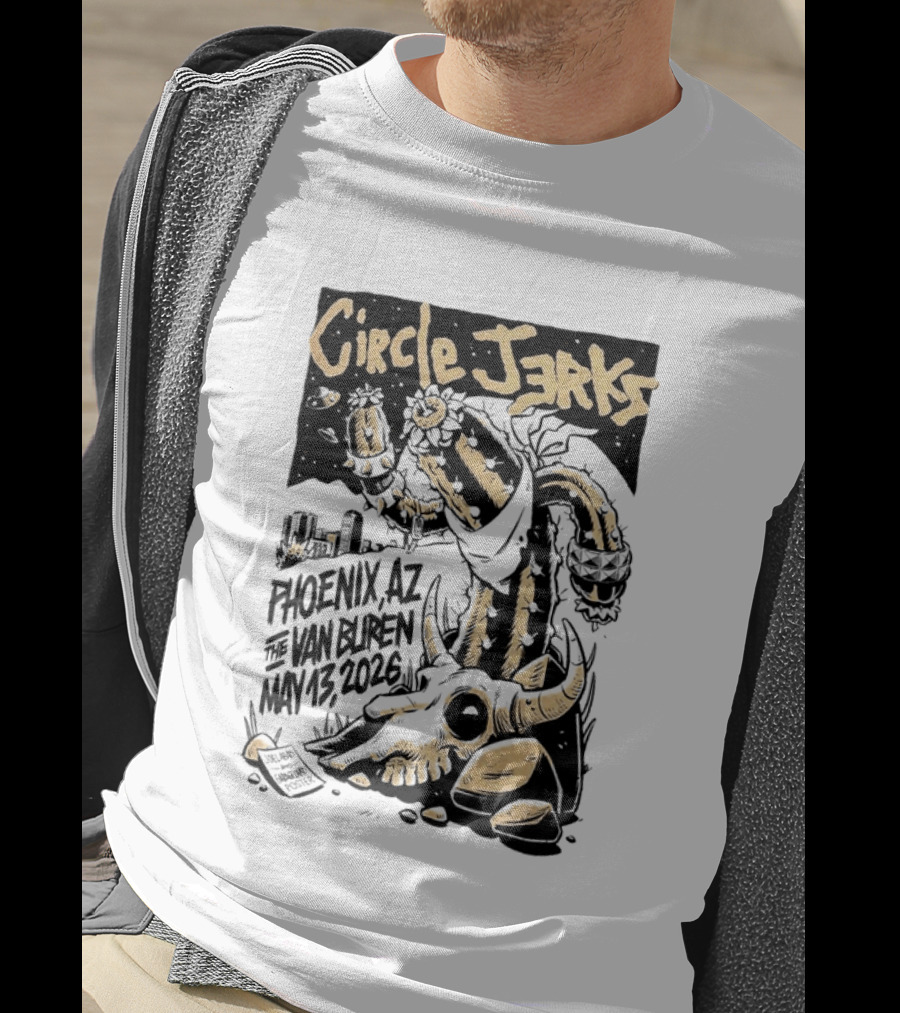 Circle Jerks Phoenix AZ The Van Buren May 13 2026 Skeleton T-Shirt