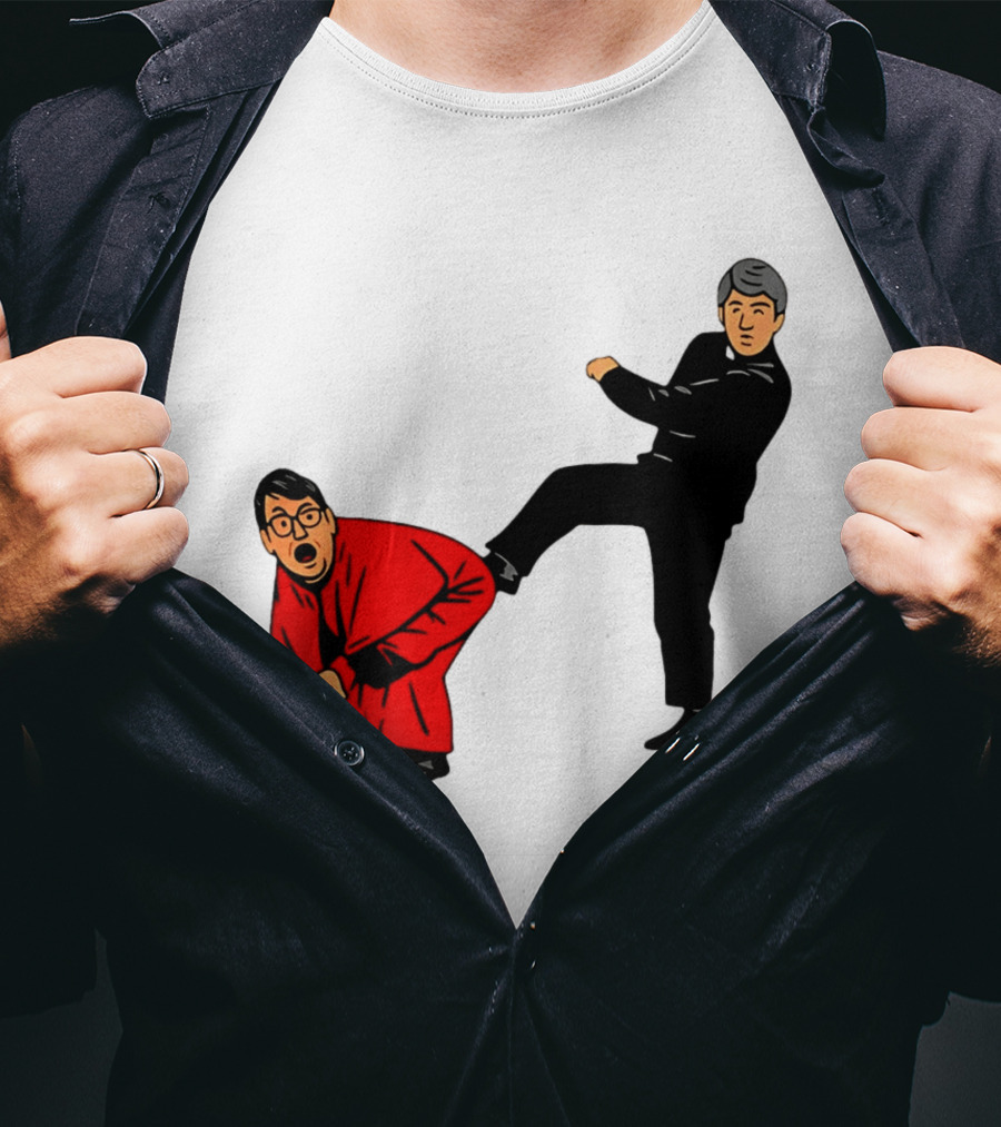 Kicking Random Man Up The Arse Funny Comic Scene T-Shirt