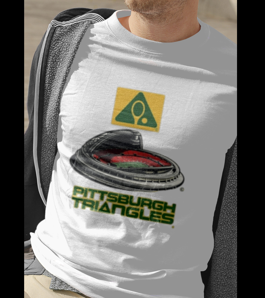 Pittsburgh Triangles Tennis Stadium With Tennis Racket T-Shirt