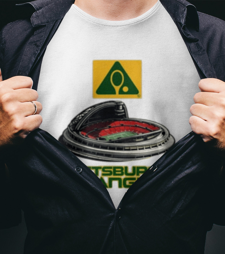 Pittsburgh Triangles Tennis Stadium With Tennis Racket T-Shirt
