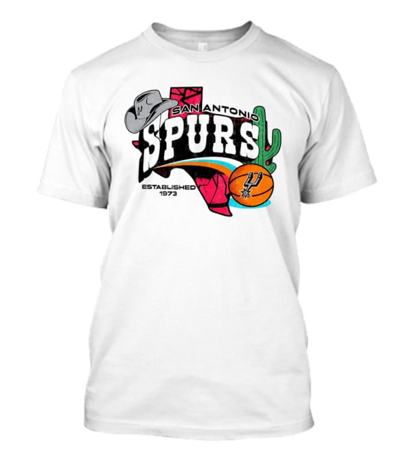 San Antonio Spurs 1973 Cactus Texas Basketball Cowboy Hat T-Shirt