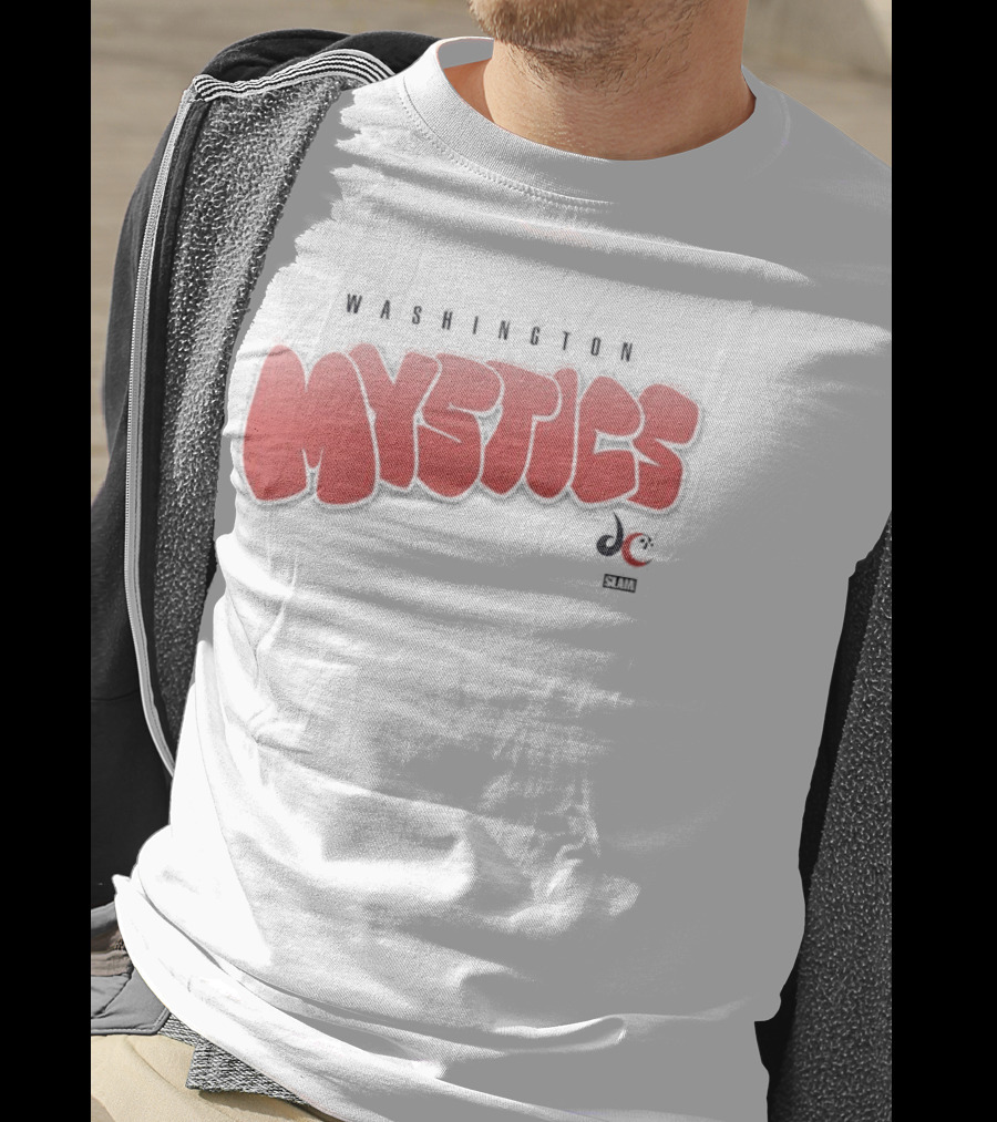 Washington Mystics Bubble Script Crop Mystics Basketball T-Shirt