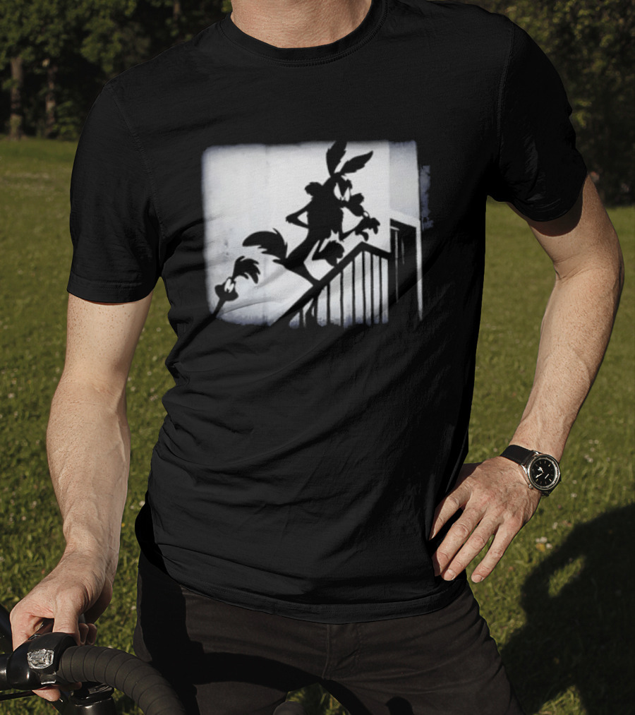 Wilesferatu Wile E. Coyote Road Runner Looney Tunes Silhouette Stairs T-Shirt