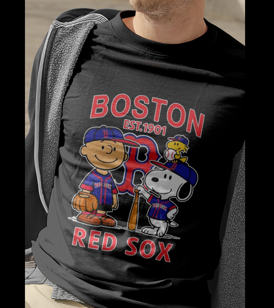 Boston Red Sox Peanuts Characters Est 1901 T-Shirt