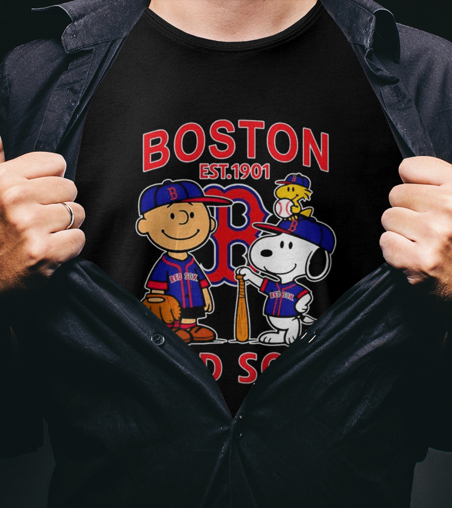 Boston Red Sox Peanuts Characters Est 1901 T-Shirt