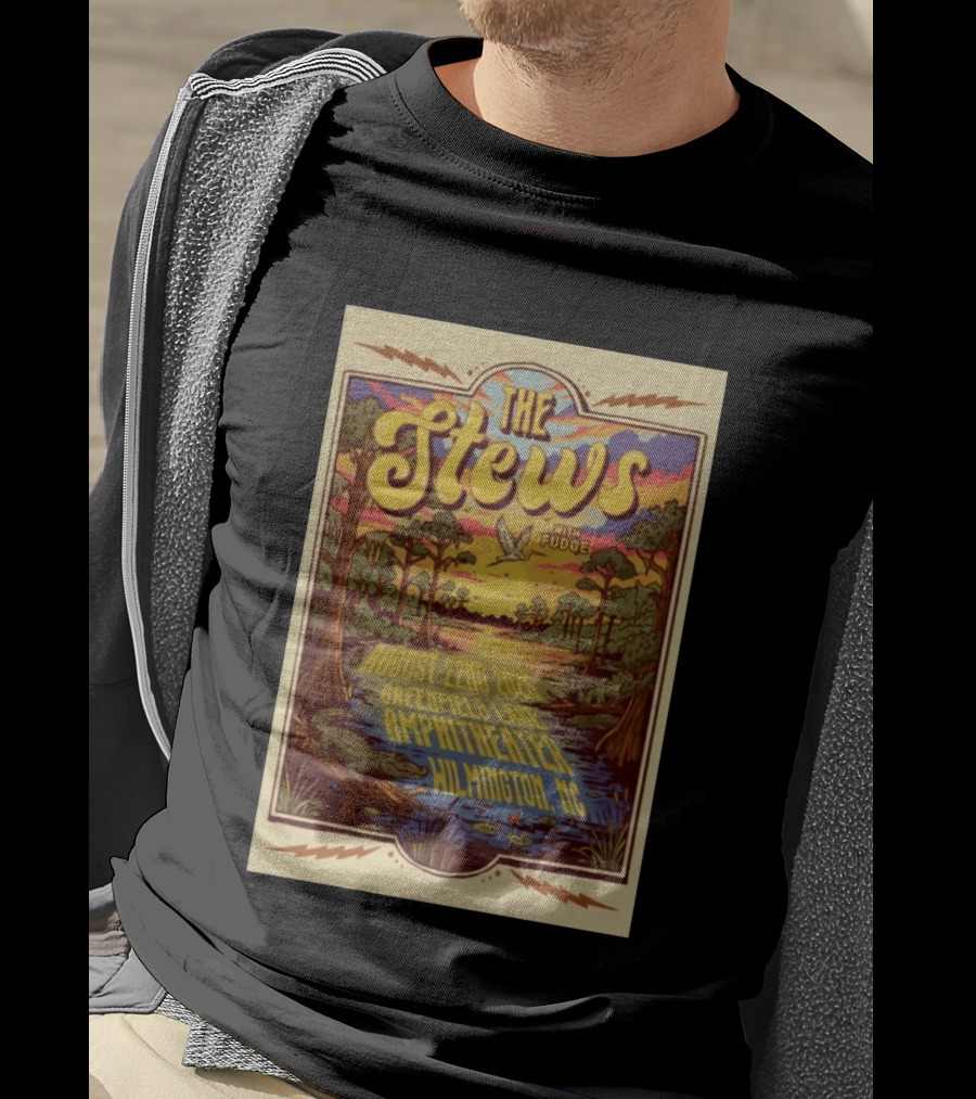 The Stews With Fudge August 22nd 2026 Greenfield Lake Amphitheater Wilmington NC T-Shirt