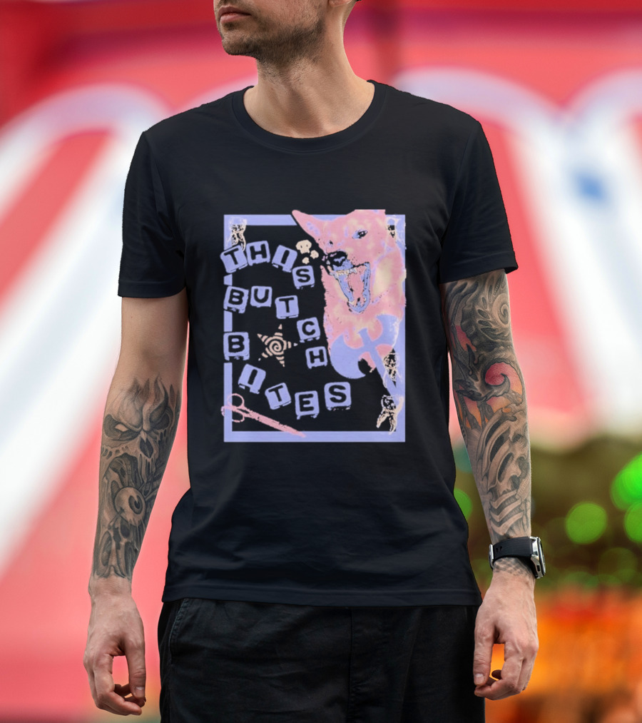 This Butch Bites Dog Retro Vibe Scissors And Blocks T-Shirt