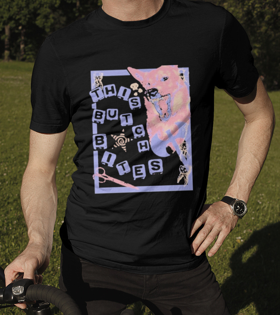 This Butch Bites Dog Retro Vibe Scissors And Blocks T-Shirt