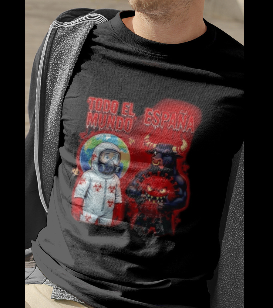 Todo El Mundo España Hantavirus 2026 Hazmat Bull And Virus T-Shirt