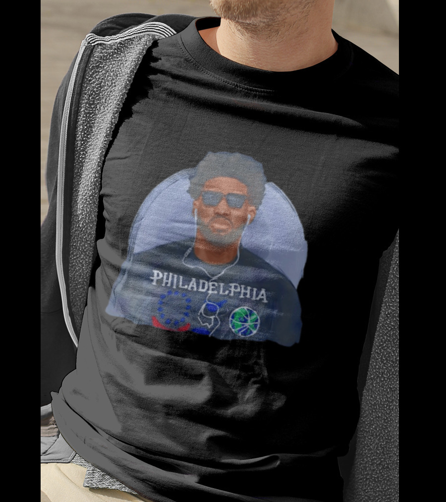Philadelphia 76ers Joel Embiid Wearing Glasses NBA Basketball 2026 T-Shirt