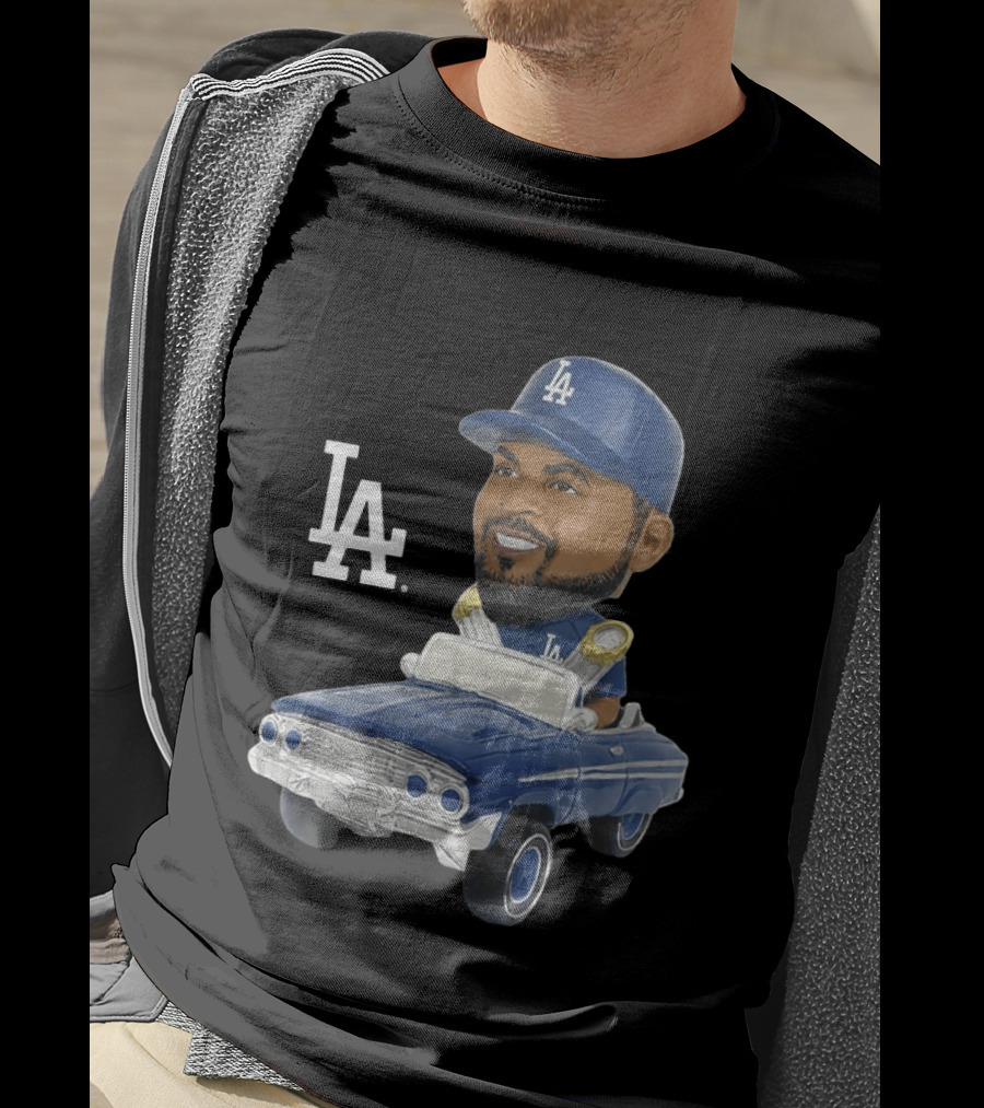 LA Dodgers Ice Cube Bobblehead Classic Cap Low Rider T-Shirt