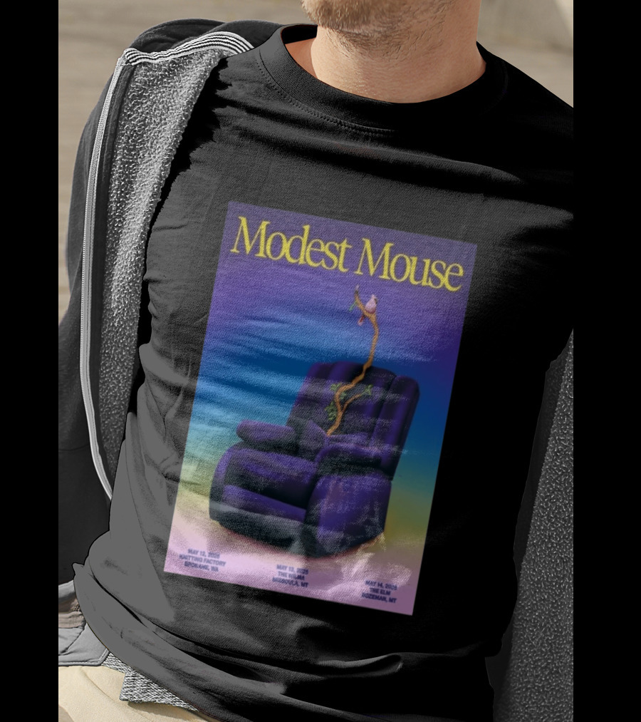 Modest Mouse Tour May 2026 Recliner And Tree Bozeman MT The Elm T-Shirt