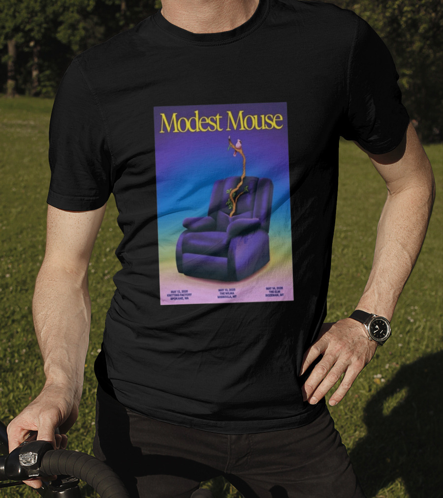 Modest Mouse Tour May 2026 Recliner And Tree Bozeman MT The Elm T-Shirt