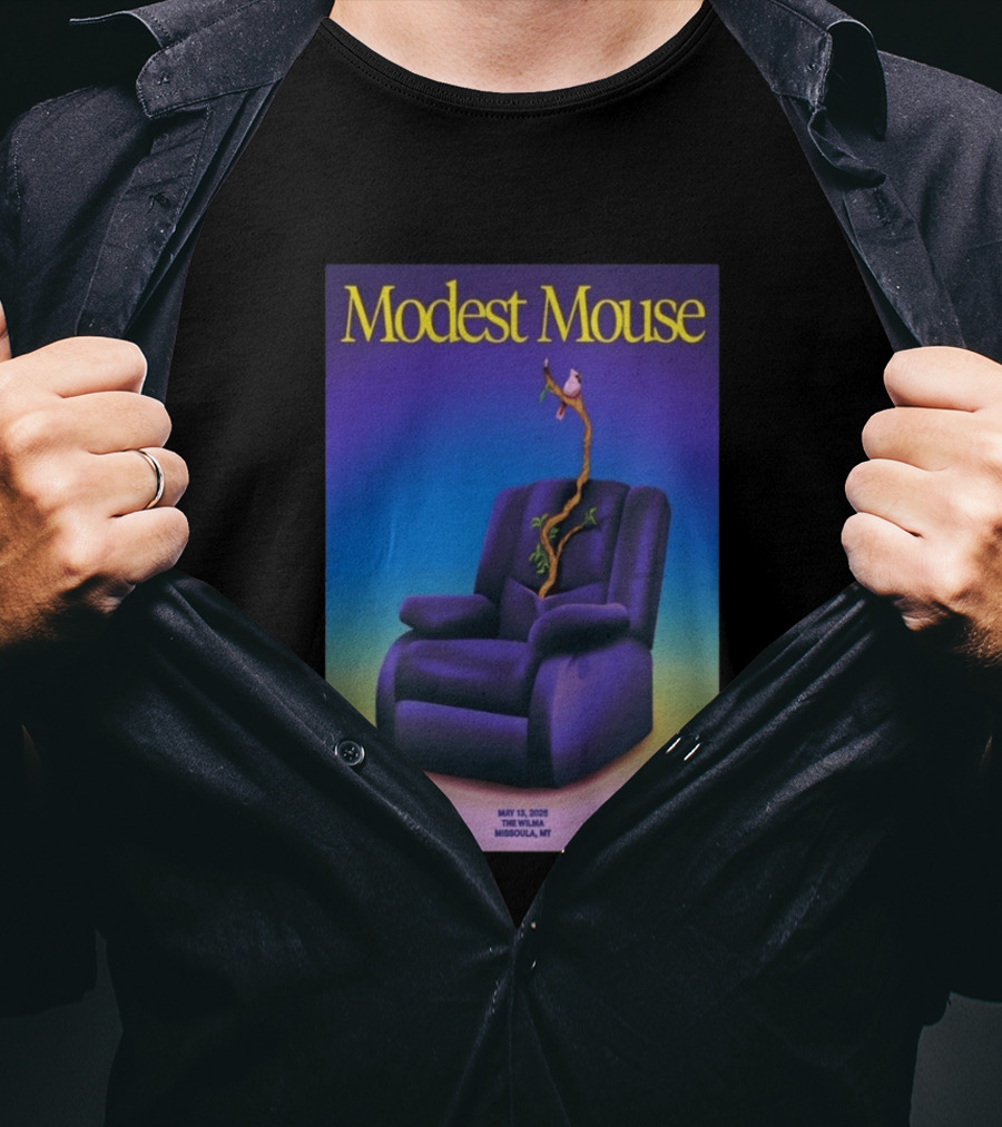Modest Mouse Tour May 2026 Recliner And Tree Bozeman MT The Elm T-Shirt