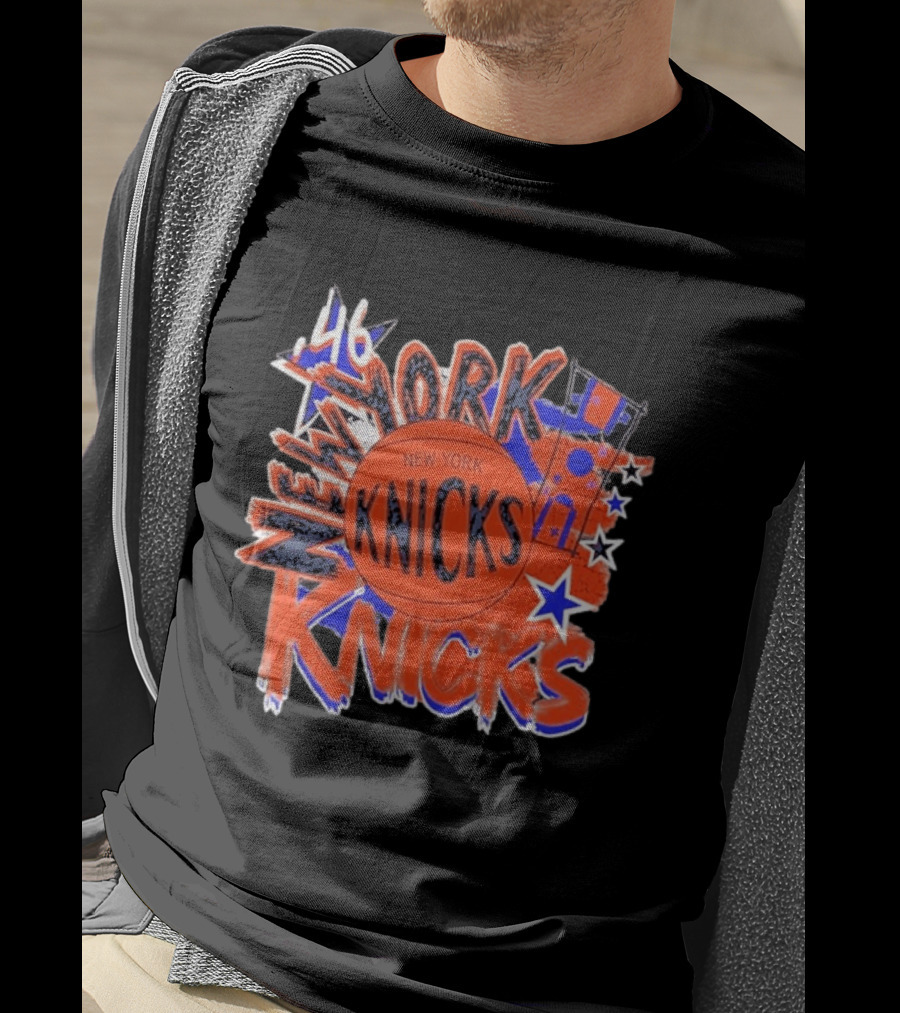 New York Knicks '46 Hardwood Classics Basketball Team Retro Stars T-Shirt