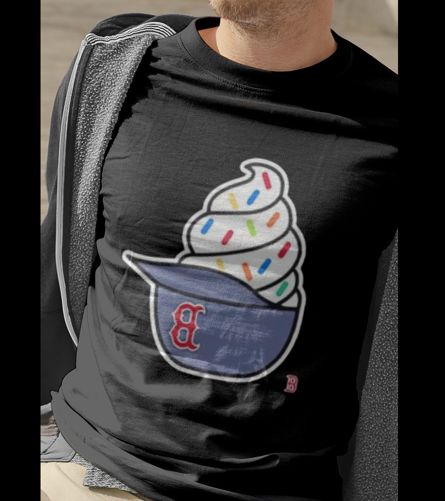 Boston Red Sox Ice Cream Helmet With Sprinkles Baseball Fans T-Shirt