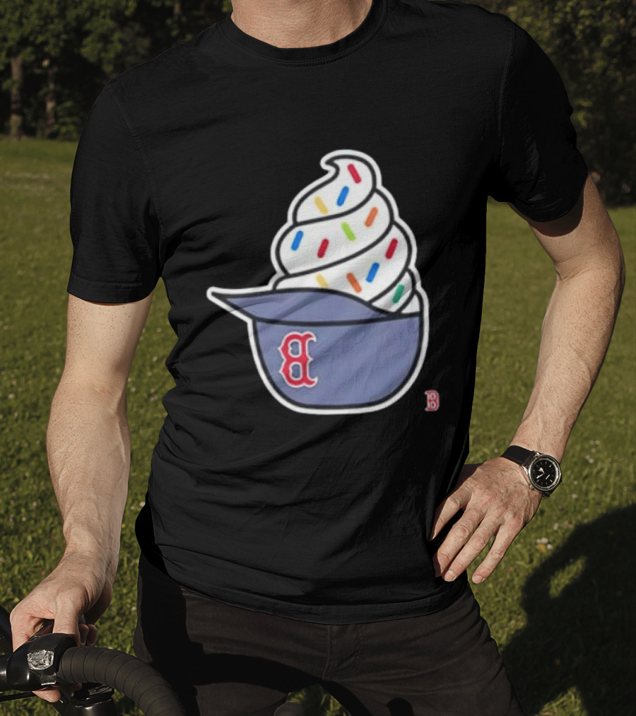 Boston Red Sox Ice Cream Helmet With Sprinkles Baseball Fans T-Shirt