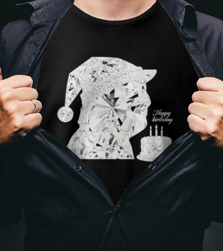 Happy Birthday Trump Diamond Wizard With Crystal Hat And Cake T-Shirt