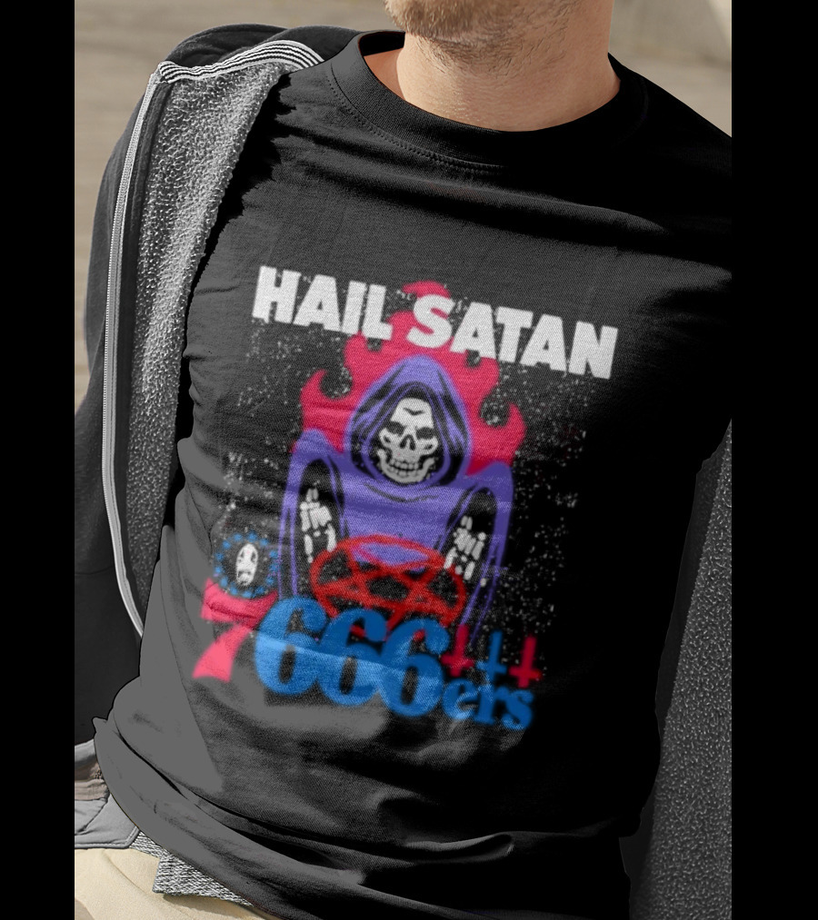 Hail Satan 76ers 666 Flame Creature T-Shirt