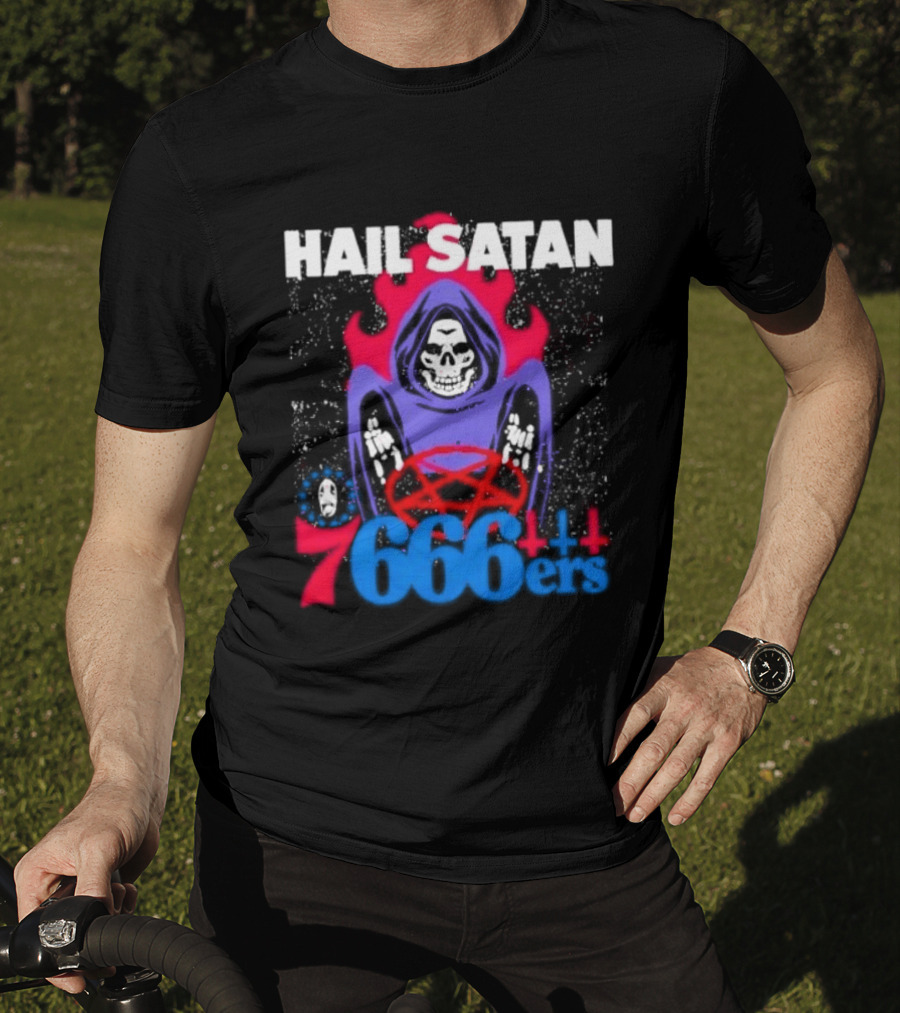 Hail Satan 76ers 666 Flame Creature T-Shirt
