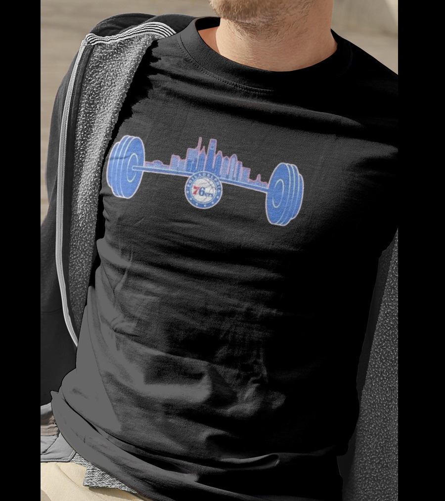 Philadelphia 76ers Skyline Weightlifting Philly Strong Series T-Shirt