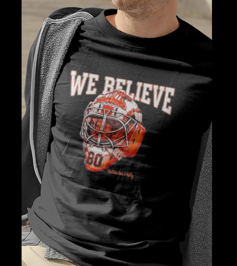 Philadelphia Flyers We Believe Hockey Goalie Mask T-Shirt