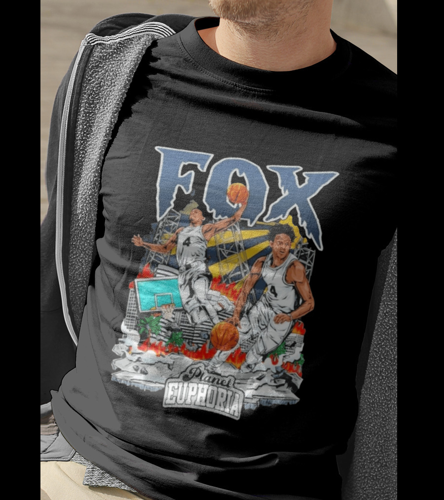 Fox Planet Euphoria Court Crusher Basketball Action T-Shirt