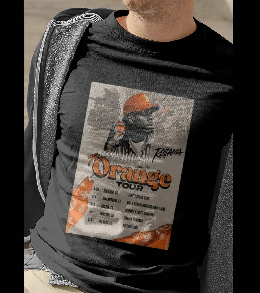 RoSama The Orange Tour 2026 Houston Concert The Bronze Peacock May 7 T-Shirt