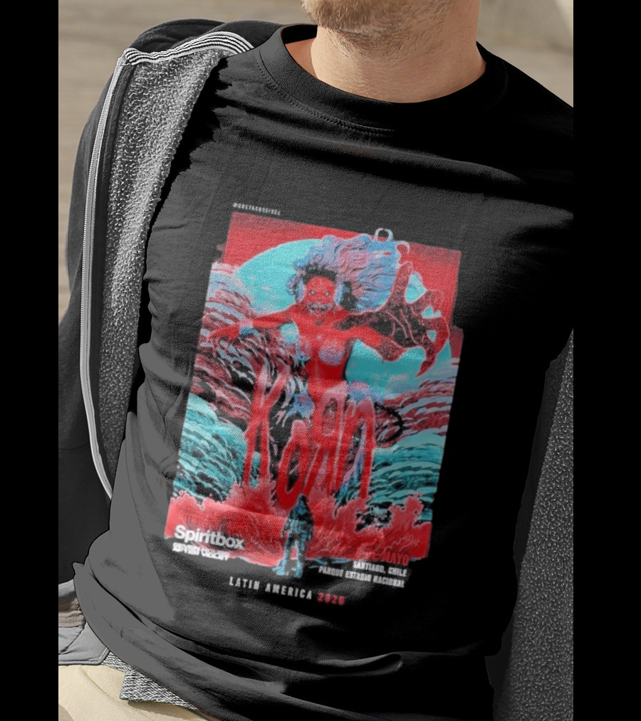 KoRn Santiago Chile Parque Estadio Bicentenario May 8 2026 With Spiritbox Latin America Event T-Shirt