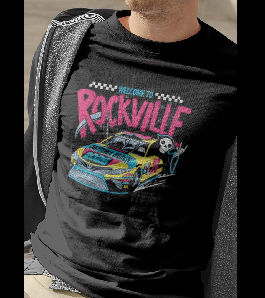 Welcome To Rockville 2026 Daytona Beach Florida Racing Car Devil Horn T-Shirt