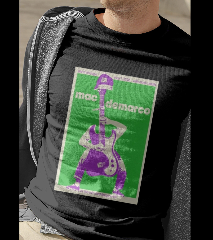 Mac Demarco Live In Chicago May 7 2026 At The Salt Shed Fairgrounds With Mock Media T-Shirt